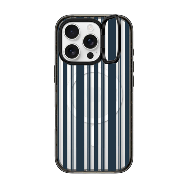 CASETiFY iPhone 16 Pro ケース ブラック インパクトリングスタンドケース MagSafe対応 NAVY STRIPE by michele frechette michele frechette Back to School CASETiFY iPhone 16 Pro ケース ブラック インパクトリングスタンドケース MagSafe対応 NAVY STRIPE by michele frechette michele frechette Back to School