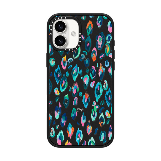 EttaVee x CASETiFY iPhone 16 Plus Case Matte Black Impact Case Leopard Print no.1 by EttaVee EttaVee x CASETiFY iPhone 16 Plus Case Matte Black Impact Case Leopard Print no.1 by EttaVee