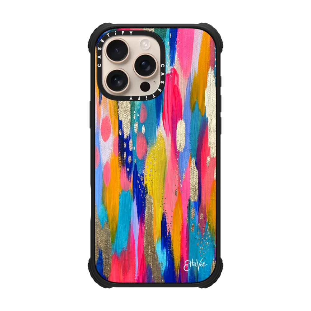 Ultra Impact iPhone 16 Pro Max Case MagSafe Compatible - EttaVee Summer Brushstroke