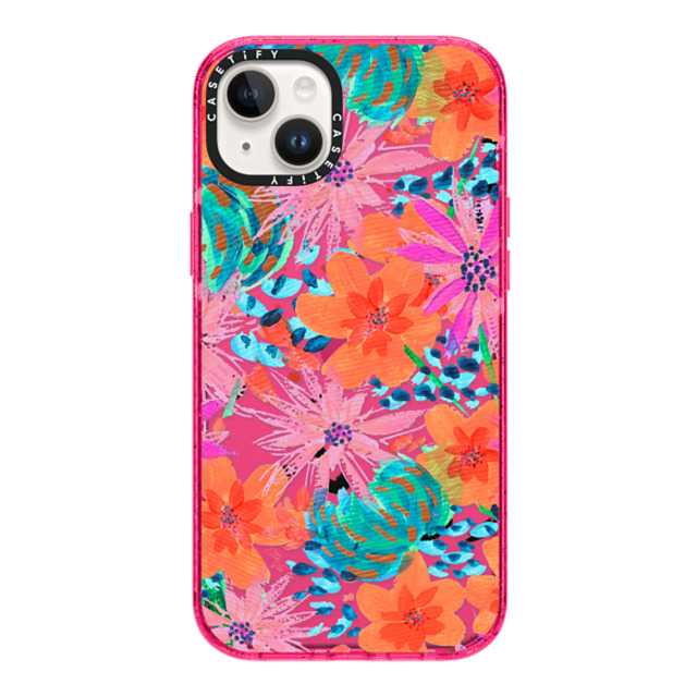 EttaVee x CASETiFY iPhone 14 Plus Case Bubble Gum Impact Case Painted Flowers by EttaVee EttaVee x CASETiFY iPhone 14 Plus Case Bubble Gum Impact Case Painted Flowers by EttaVee