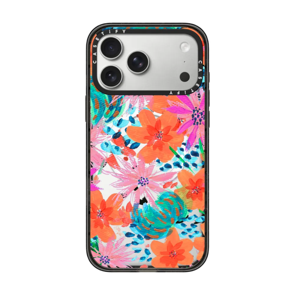 Impact Ring Stand iPhone 17 Pro Max Case MagSafe Compatible - Painted Flowers by EttaVee