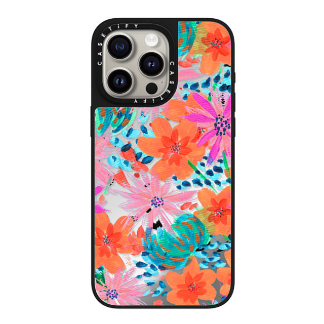 EttaVee x CASETiFY iPhone 15 Pro Max Case Silver on Black ミラーケース MagSafe対応 Painted Flowers by EttaVee EttaVee x CASETiFY iPhone 15 Pro Max Case Silver on Black ミラーケース MagSafe対応 Painted Flowers by EttaVee