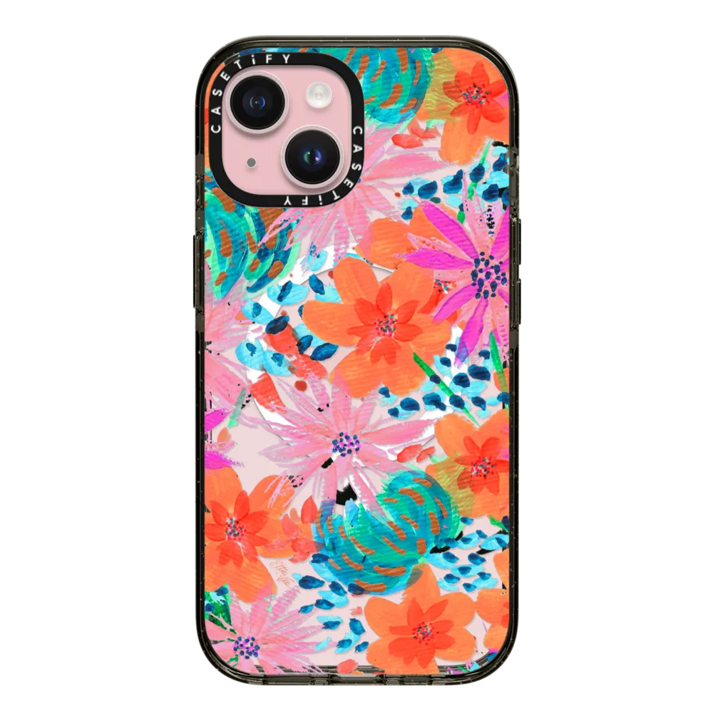 Impact iPhone 15 Case MagSafe Compatible - Painted Flowers by EttaVee