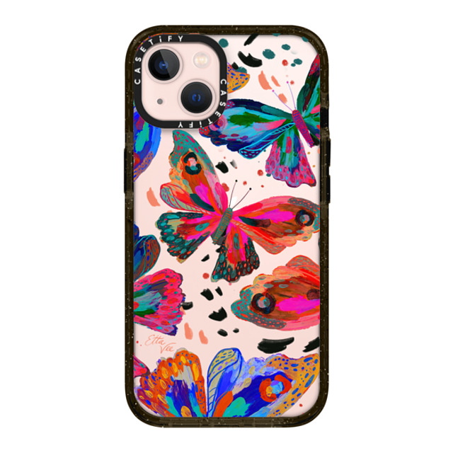 EttaVee x CASETiFY iPhone 13 ケース ブラック インパクトケース Colorflies by EttaVee