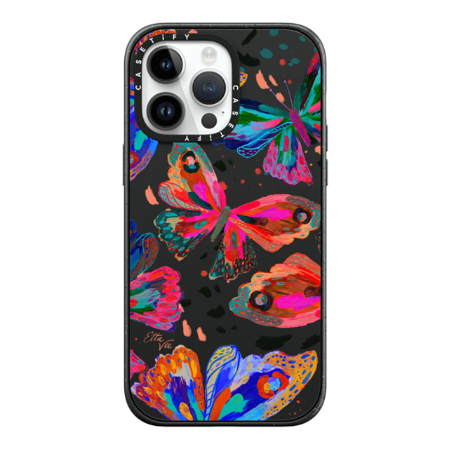 EttaVee x CASETiFY iPhone 14 Pro Max Case Matte Black Impact Case MagSafe Compatible Colorflies by EttaVee EttaVee x CASETiFY iPhone 14 Pro Max Case Matte Black Impact Case MagSafe Compatible Colorflies by EttaVee