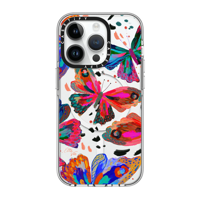 EttaVee x CASETiFY iPhone 14 Pro ケース クリア クリア ケース MagSafe対応 Colorflies by EttaVee