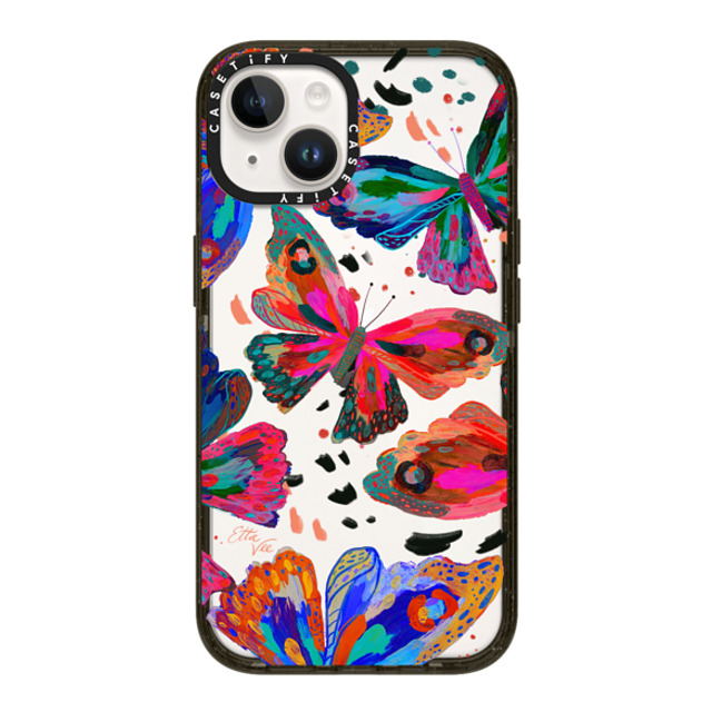 EttaVee x CASETiFY iPhone 14 ケース ブラック インパクトケース Colorflies by EttaVee