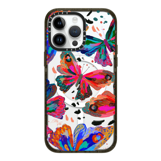 EttaVee x CASETiFY iPhone 14 Pro Max ケース ブラック インパクトケース MagSafe対応 Colorflies by EttaVee