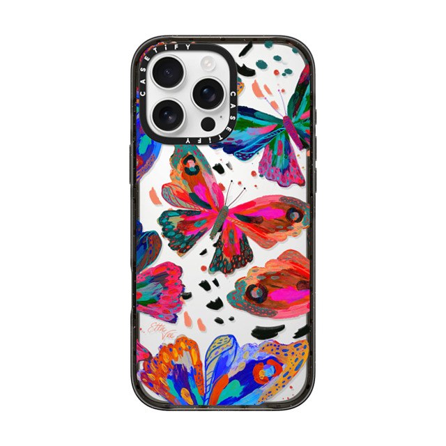 EttaVee x CASETiFY iPhone 16 Pro Max ケース ブラック インパクトケース Colorflies by EttaVee