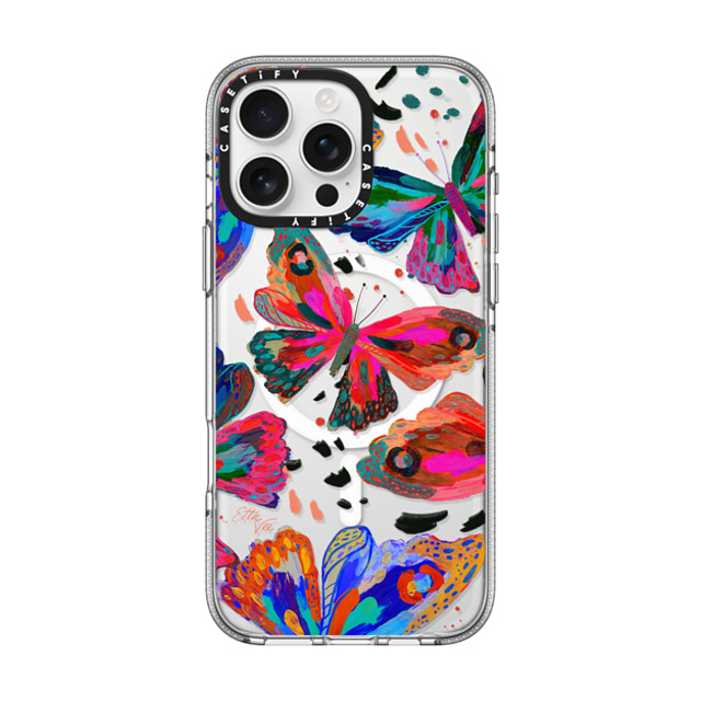 EttaVee x CASETiFY iPhone 16 Pro Max ケース クリア クリア ケース MagSafe対応 Colorflies by EttaVee