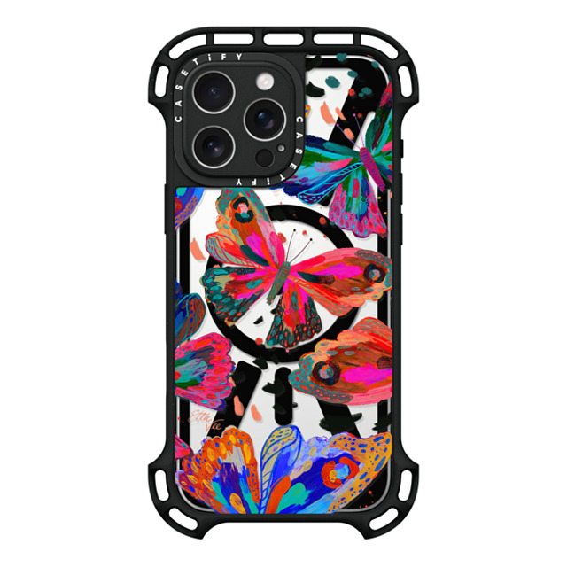 EttaVee x CASETiFY iPhone 16 Pro Max ケース ブラック ウルトラ バウンスケース MagSafe対応 Colorflies by EttaVee