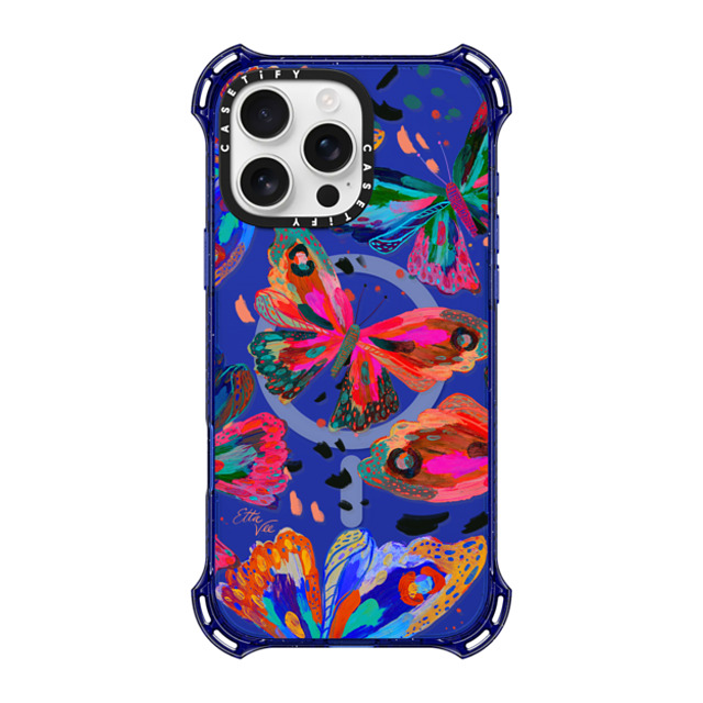 EttaVee x CASETiFY iPhone 16 Pro Max ケース コバルトブルー バウンスケース Colorflies by EttaVee