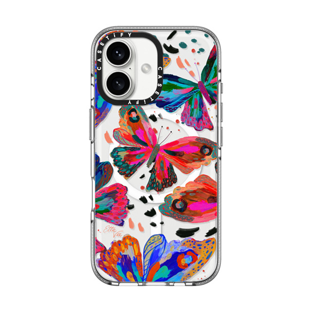 EttaVee x CASETiFY iPhone 16 ケース クリア クリア ケース MagSafe対応 Colorflies by EttaVee