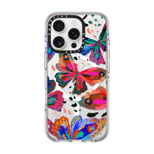 EttaVee x CASETiFY iPhone 16 Pro ケース クリア クリア ケース MagSafe対応 Colorflies by EttaVee