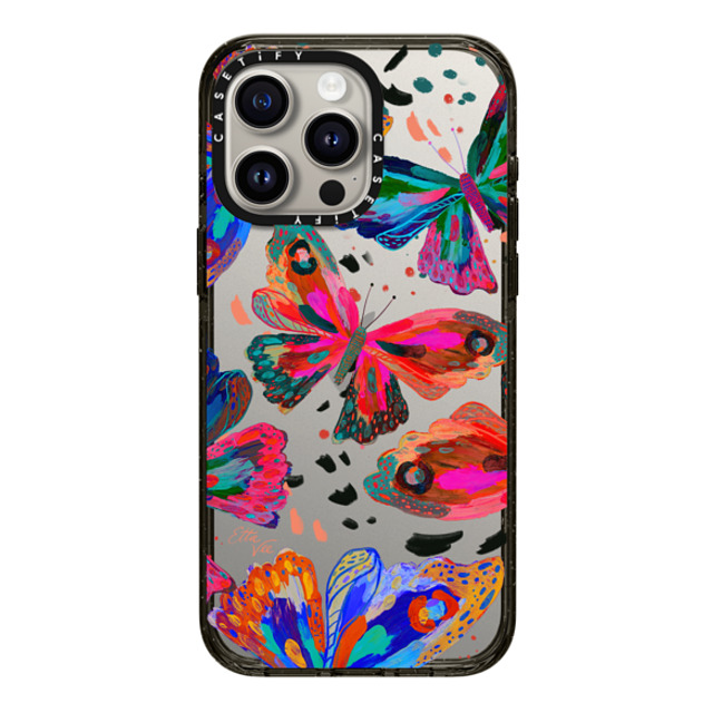 EttaVee x CASETiFY iPhone 15 Pro Max ケース ブラック インパクトケース Colorflies by EttaVee