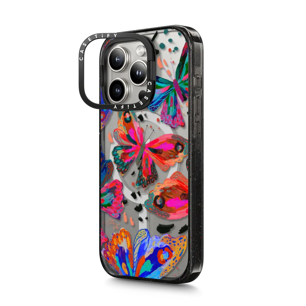 Impact Ring Stand iPhone 15 Pro Max Case MagSafe Compatible - Colorflies by EttaVee