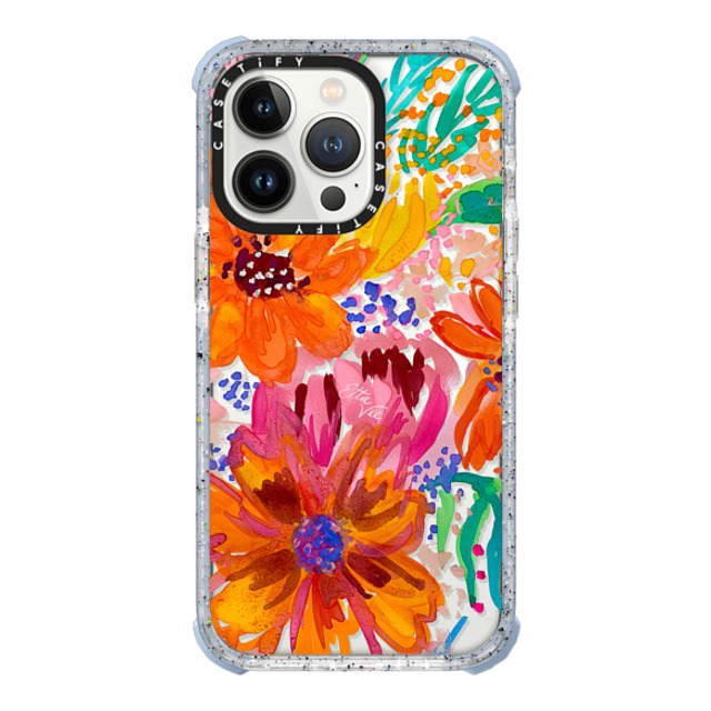 EttaVee x CASETiFY iPhone 13 Pro ケース Vapor Blue ウルトラ インパクトケース MagSafe 対応 EttaVee Watercolor Fleurs