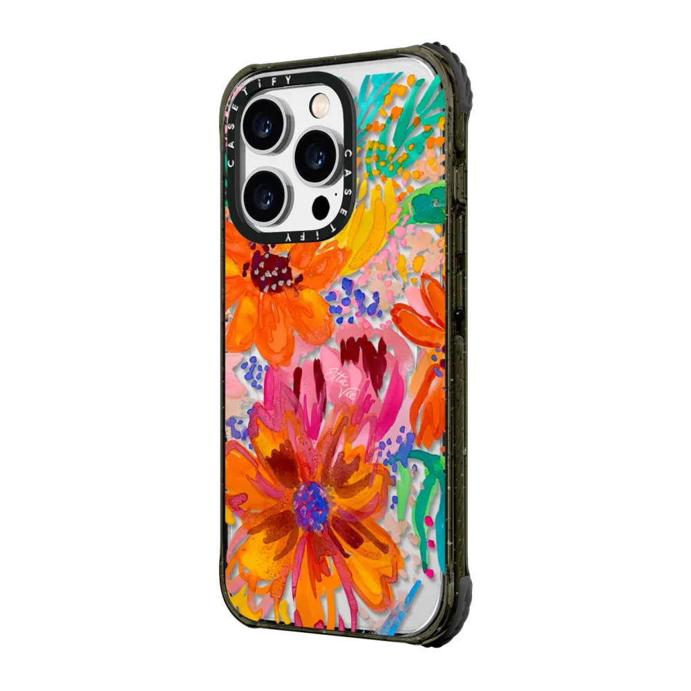 Ultra Impact iPhone 14 Pro Case - EttaVee Watercolor Fleurs