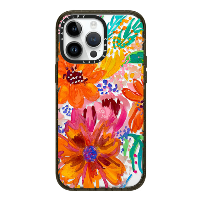 EttaVee x CASETiFY iPhone 14 Pro Max ケース ブラック インパクトケース MagSafe対応 EttaVee Watercolor Fleurs