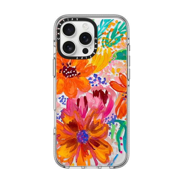 EttaVee x CASETiFY iPhone 16 Pro Max ケース クリア クリア ケース MagSafe対応 EttaVee Watercolor Fleurs