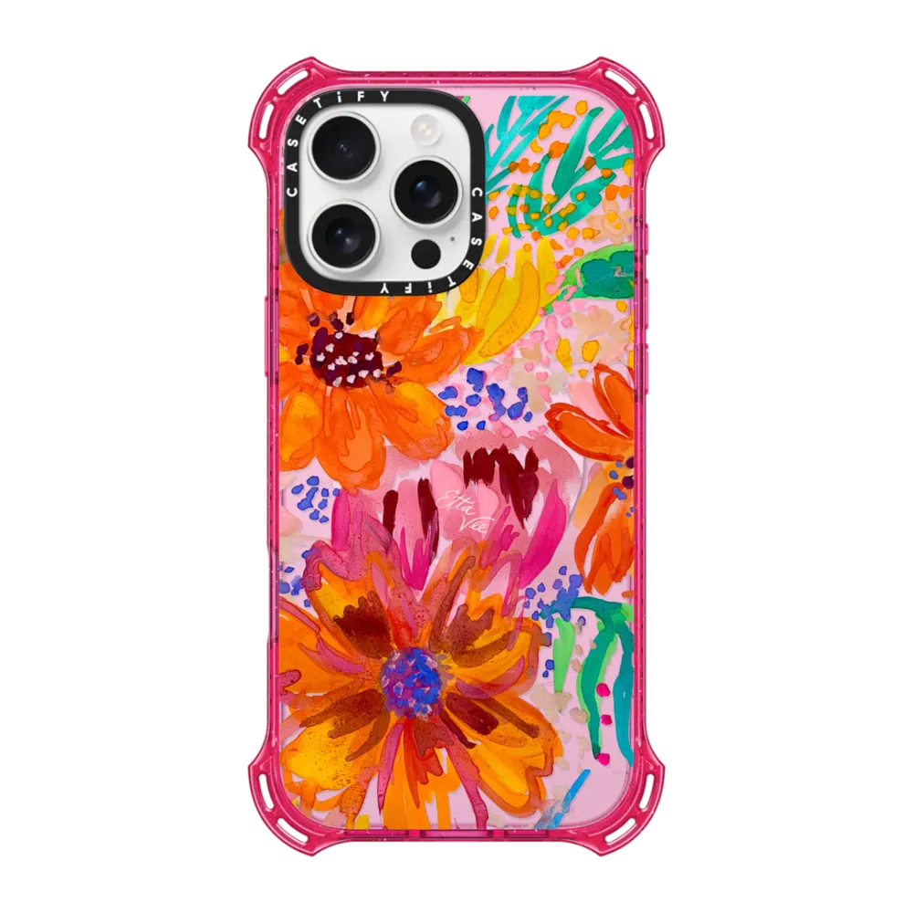 Bounce iPhone 16 Pro Max Case MagSafe Compatible - EttaVee Watercolor Fleurs