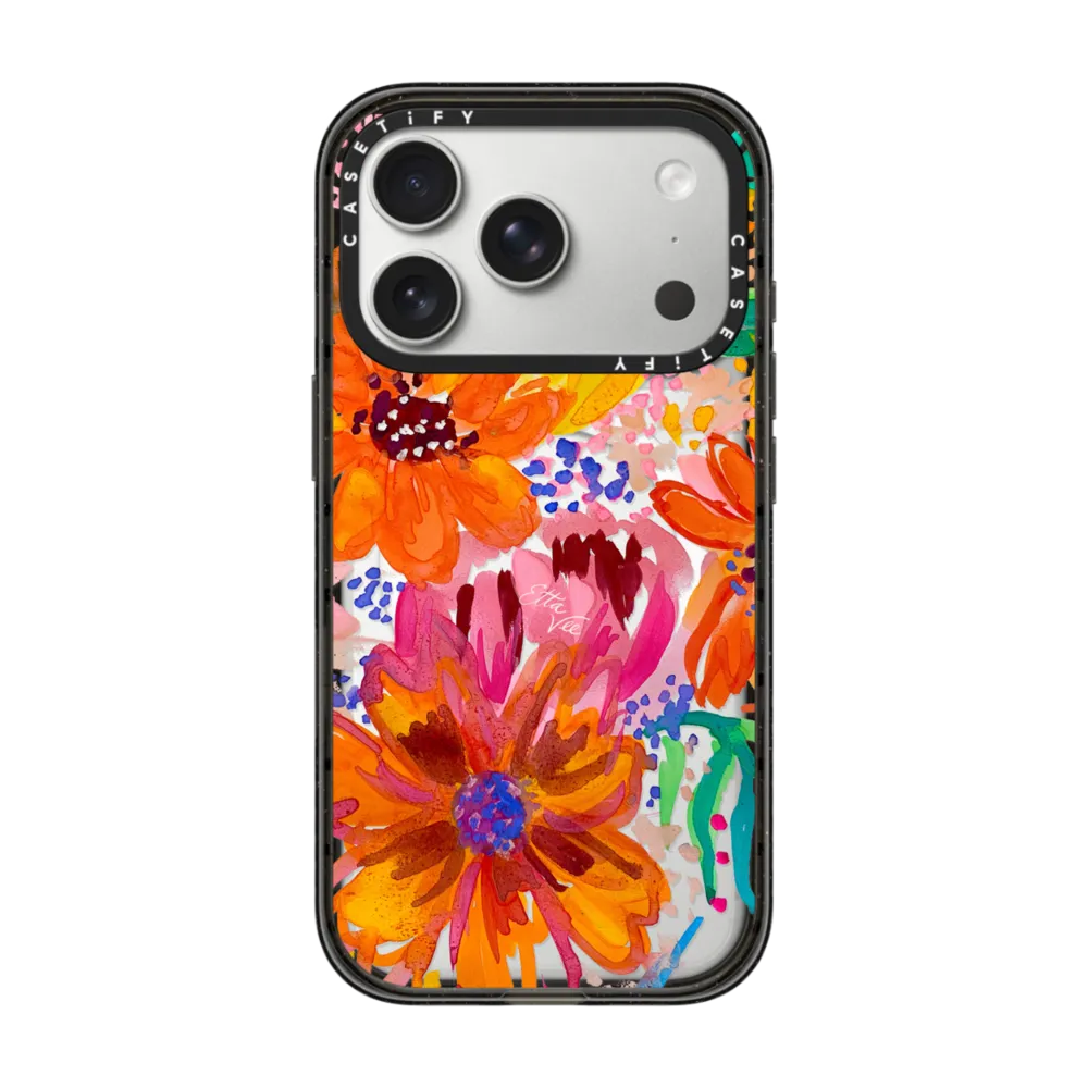 Glaze iPhone 17 Pro Case MagSafe Compatible - EttaVee Watercolor Fleurs