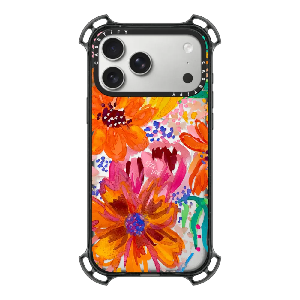 Bounce iPhone 17 Pro Max Case MagSafe Compatible - EttaVee Watercolor Fleurs
