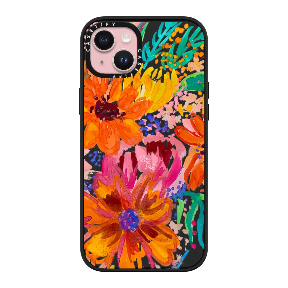 Impact iPhone 15 Plus Case MagSafe Compatible - EttaVee Watercolor Fleurs
