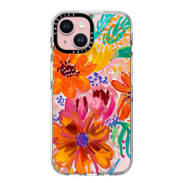 EttaVee x CASETiFY iPhone 15 ケース クリア クリア ケース MagSafe対応 EttaVee Watercolor Fleurs