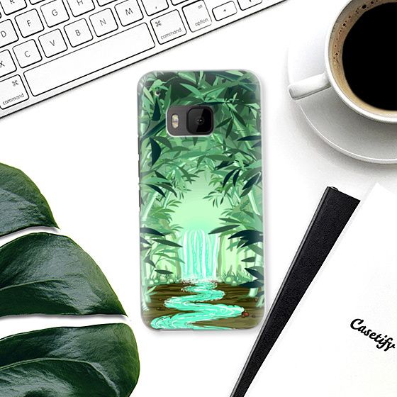 Htc One M9 Cases - Fluorescent Waterfall in Surreal Bamboo Forest