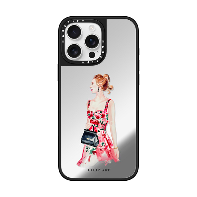 Liliz Art x CASETiFY iPhone 16 Pro Max Case Silver on Black ミラーケース MagSafe対応 Lady On A Date Mother's Day Liliz Art x CASETiFY iPhone 16 Pro Max Case Silver on Black ミラーケース MagSafe対応 Lady On A Date Mother's Day