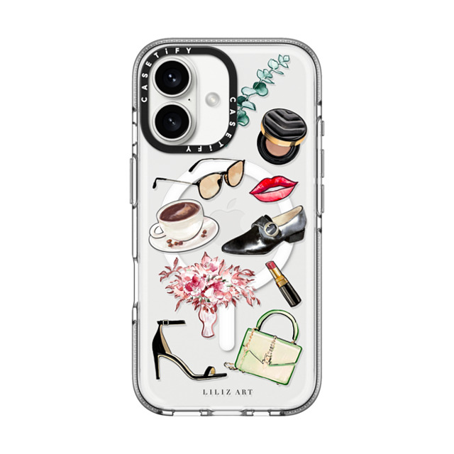 Liliz Art x CASETiFY iPhone 16 Case Clear Clear Case MagSafe Compatible My Daily Fashion Items Mother's Day Liliz Art x CASETiFY iPhone 16 Case Clear Clear Case MagSafe Compatible My Daily Fashion Items Mother's Day