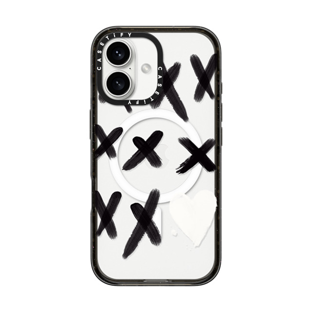 CASETiFY iPhone 16 ケース ブラック インパクトケース MagSafe対応 xo kisses laura graves