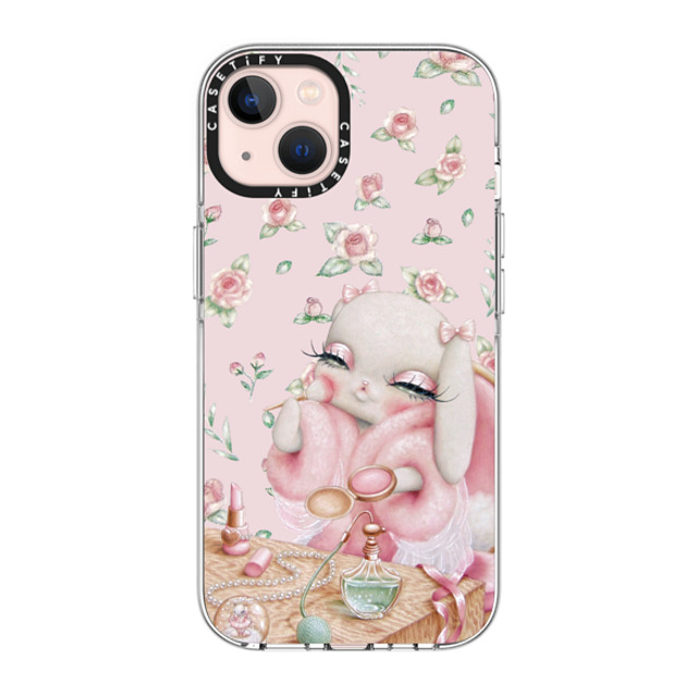 Trash Kitty Art x CASETiFY iPhone 13 ケース クリア クリア ケース MagSafe対応 Ballerina's Boudoir