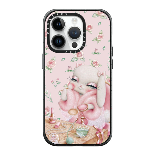 Trash Kitty Art x CASETiFY iPhone 14 Pro ケース マットブラック インパクトケース MagSafe対応 Ballerina's Boudoir