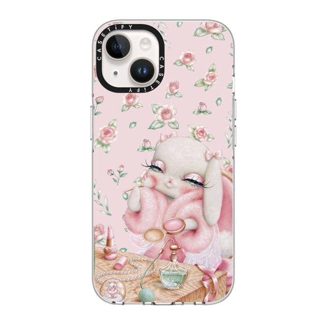 Trash Kitty Art x CASETiFY iPhone 14 ケース クリア クリア ケース MagSafe対応 Ballerina's Boudoir