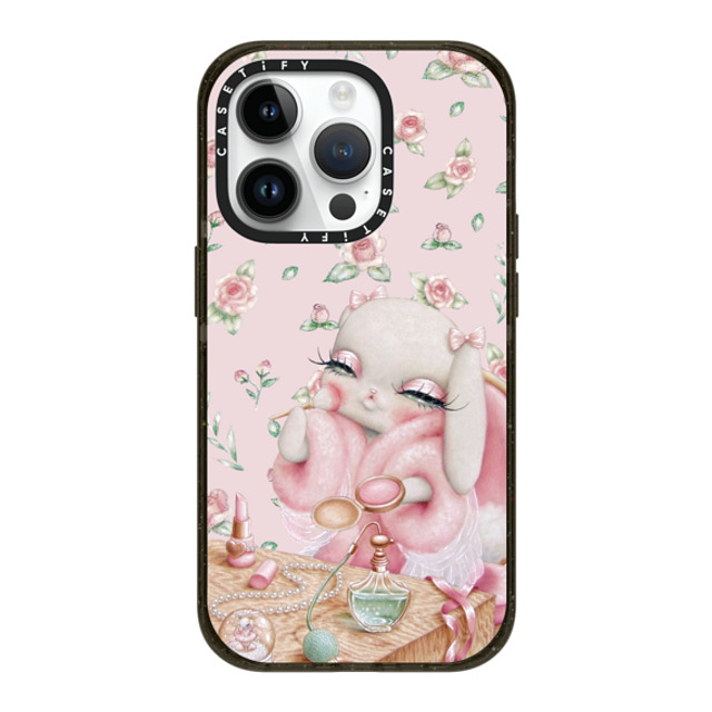 Trash Kitty Art x CASETiFY iPhone 14 Pro ケース ブラック インパクトケース MagSafe対応 Ballerina's Boudoir