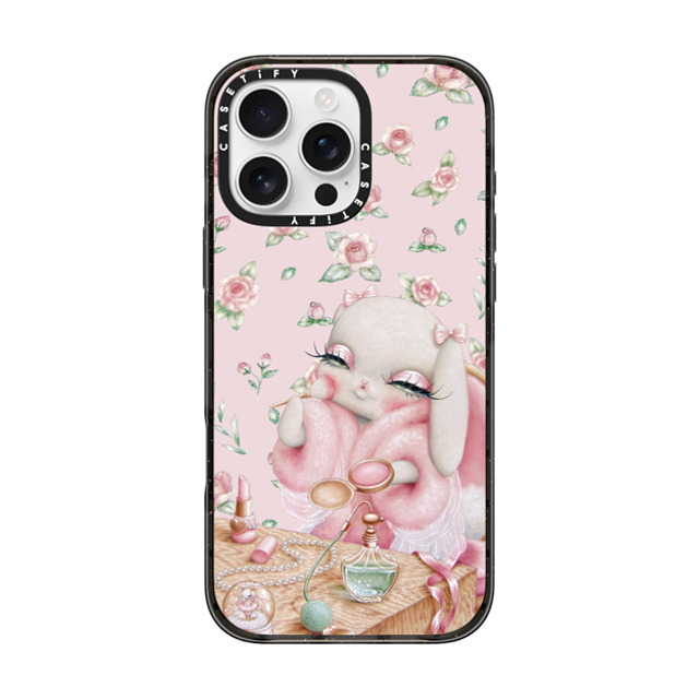 Trash Kitty Art x CASETiFY iPhone 16 Pro Max ケース ブラック インパクトケース Ballerina's Boudoir