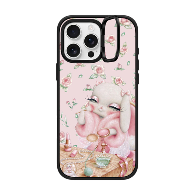 Trash Kitty Art x CASETiFY iPhone 16 Pro Max ケース マットブラック インパクトリングスタンドケース MagSafe対応 Ballerina's Boudoir