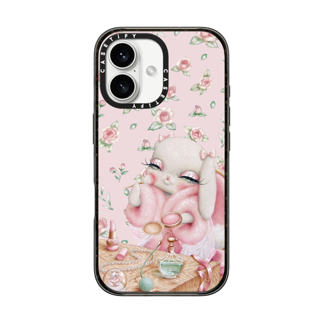 Trash Kitty Art x CASETiFY iPhone 16 ケース ブラック インパクトケース Ballerina's Boudoir