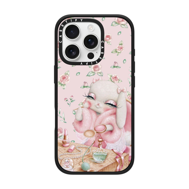 Trash Kitty Art x CASETiFY iPhone 16 Pro ケース マットブラック インパクトケース MagSafe対応 Ballerina's Boudoir