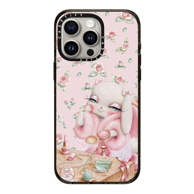 Trash Kitty Art x CASETiFY iPhone 15 Pro Max ケース ブラック インパクトケース Ballerina's Boudoir