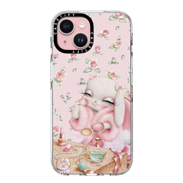 Trash Kitty Art x CASETiFY iPhone 15 ケース クリア クリア ケース MagSafe対応 Ballerina's Boudoir