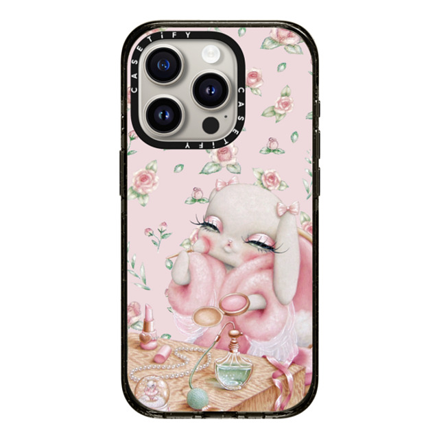 Trash Kitty Art x CASETiFY iPhone 15 Pro ケース ブラック インパクトケース Ballerina's Boudoir