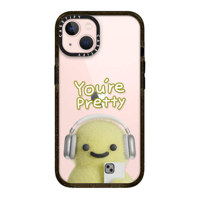 PETTYDUST x CASETiFY iPhone 13 ケース ブラック インパクトケース you're pretty MANG