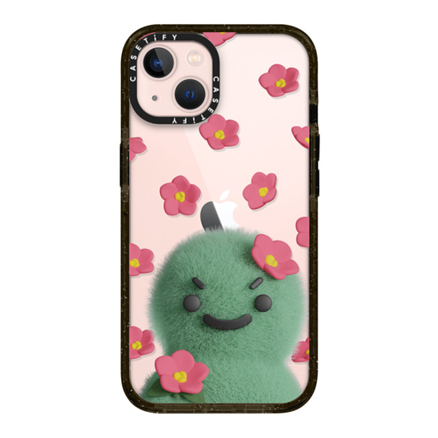 PETTYDUST x CASETiFY iPhone 13 ケース ブラック インパクトケース flower myong