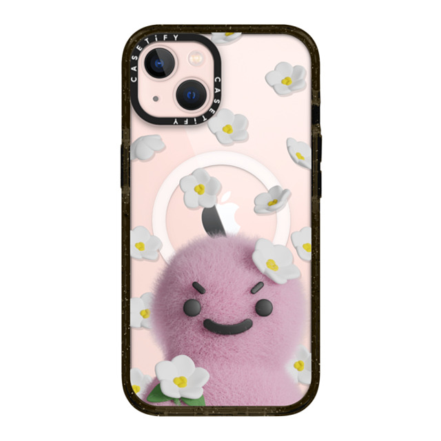 PETTYDUST x CASETiFY iPhone 13 ケース ブラック インパクトケース MagSafe対応 flower nang