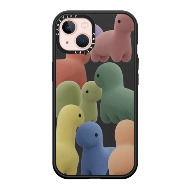 PETTYDUST x CASETiFY iPhone 13 ケース マットブラック インパクトケース MagSafe対応 Sponge guardian dinosaur