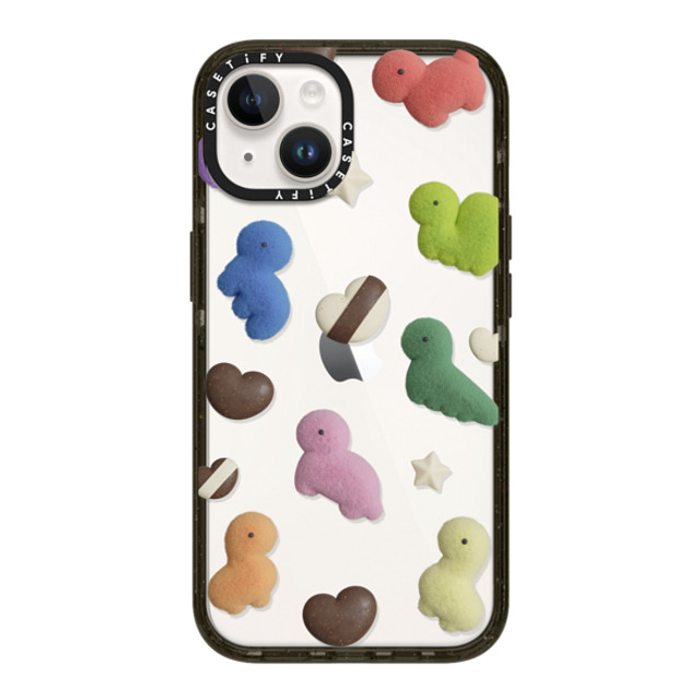 PETTYDUST x CASETiFY iPhone 14 ケース ブラック インパクトケース Valentine with the Dinosaur Guardians