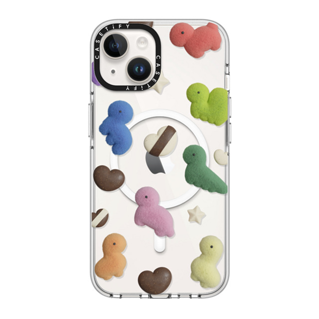 PETTYDUST x CASETiFY iPhone 14 ケース クリア クリア ケース MagSafe対応 Valentine with the Dinosaur Guardians